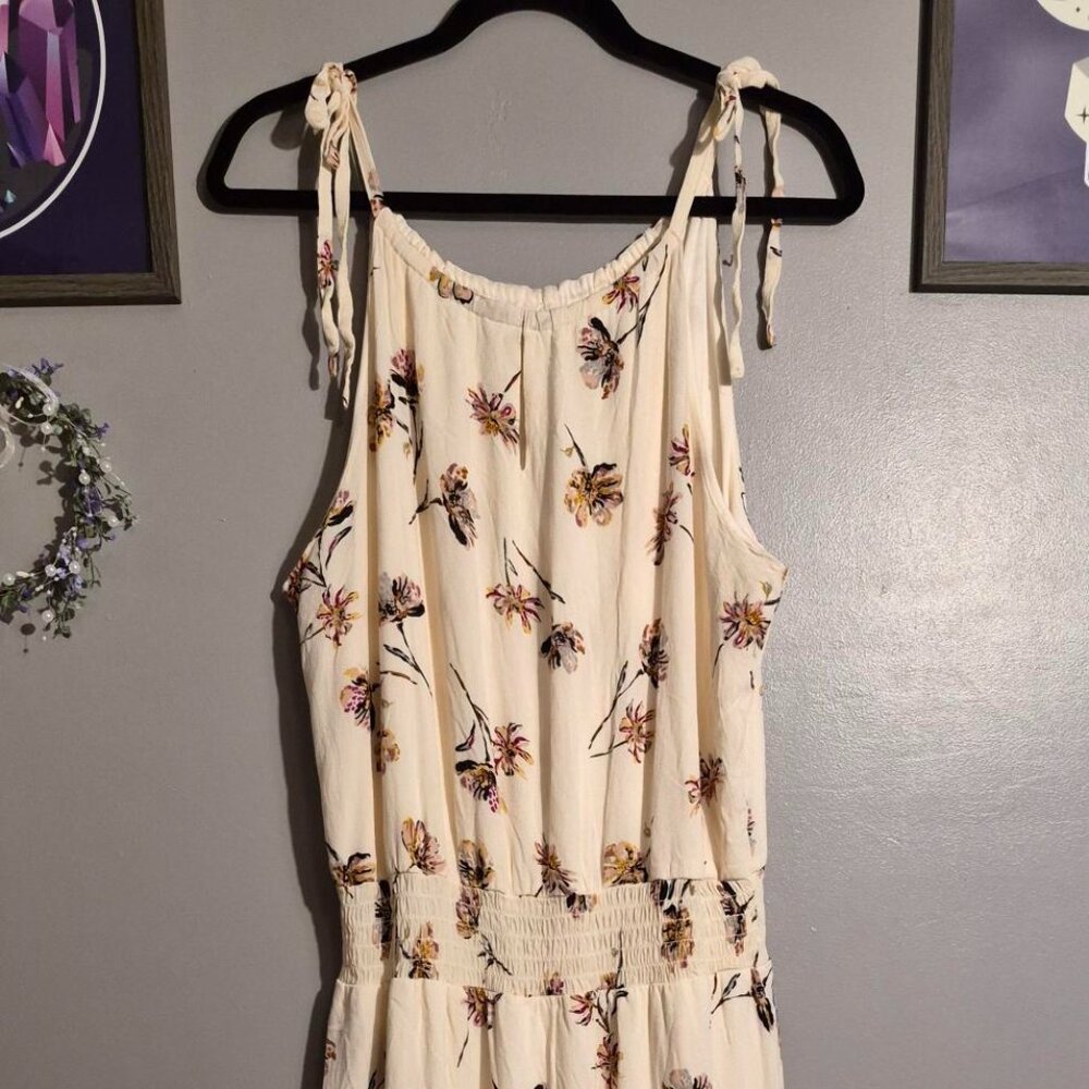 Cream Floral Maxi Dress